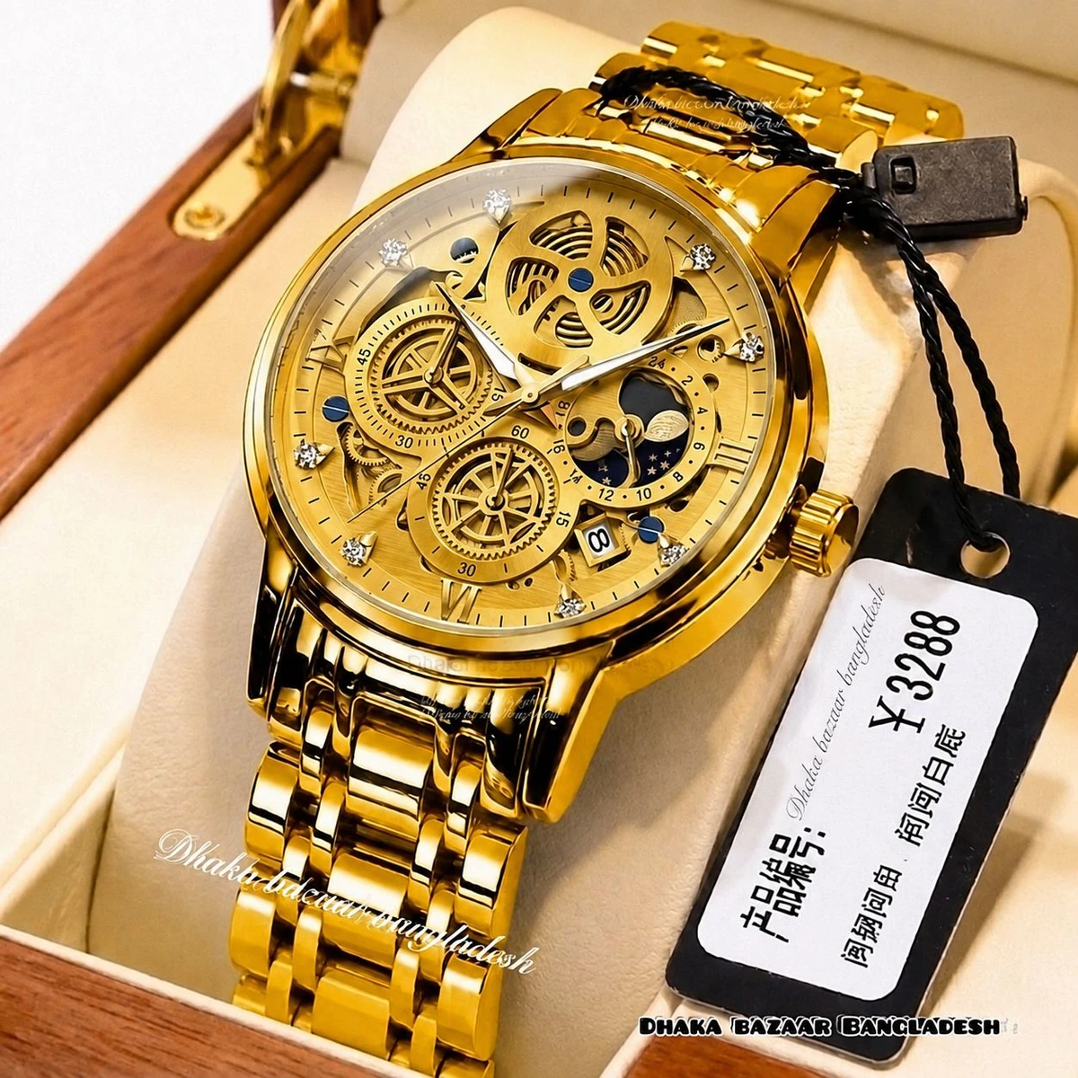 3352 BOSS OliveZ নতুন ডিজাইনের পুরুষদের জন্য ঘড়ি FULL GOLDEN