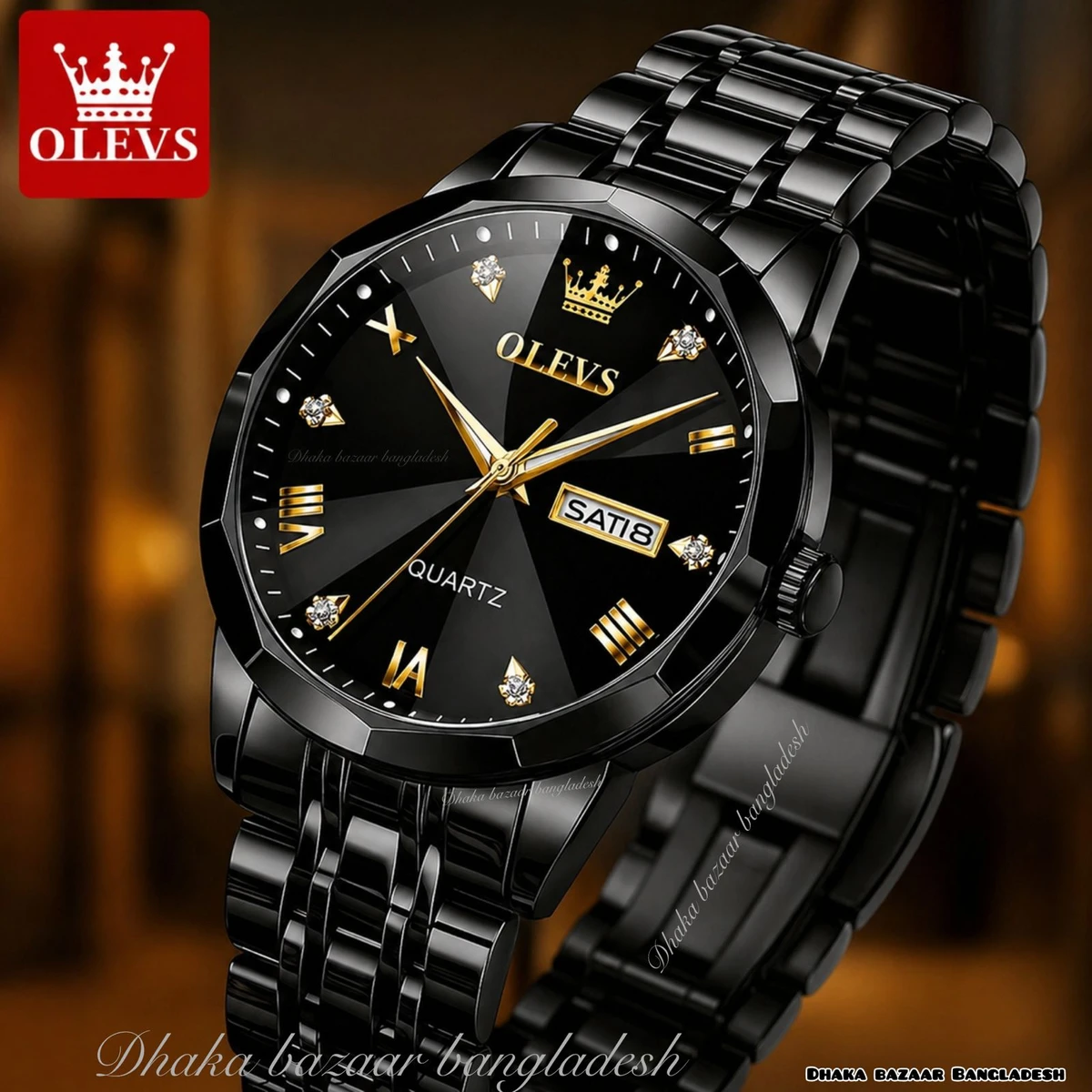 MAXZ OLIVES MAN নতুন ডিজাইনের পুরুষদের জন্য ঘড়ি BLACK