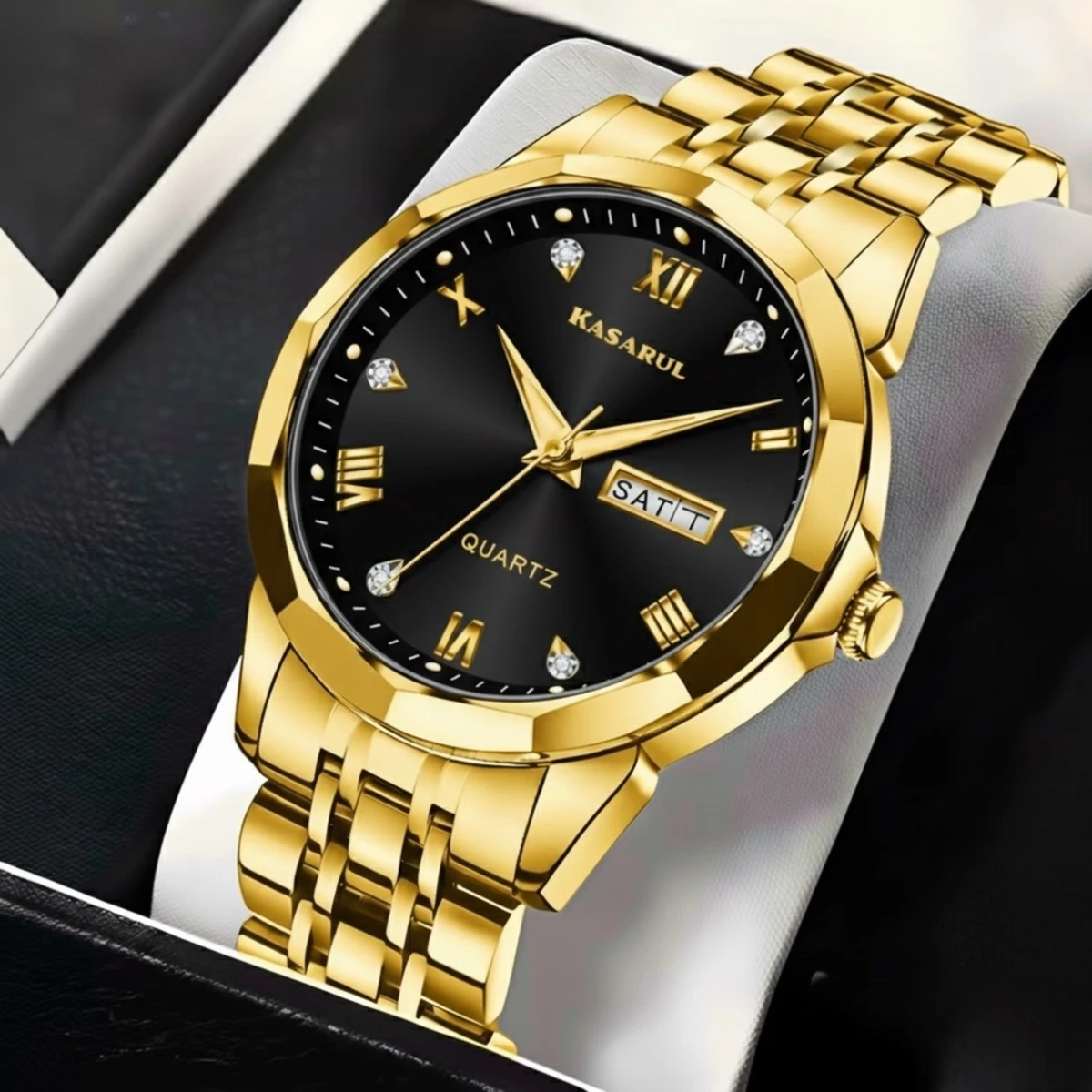 KASARULSZ KAZ নতুন ডিজাইনের পুরুষদের জন্য ঘড়ি GOLDEN BLACK