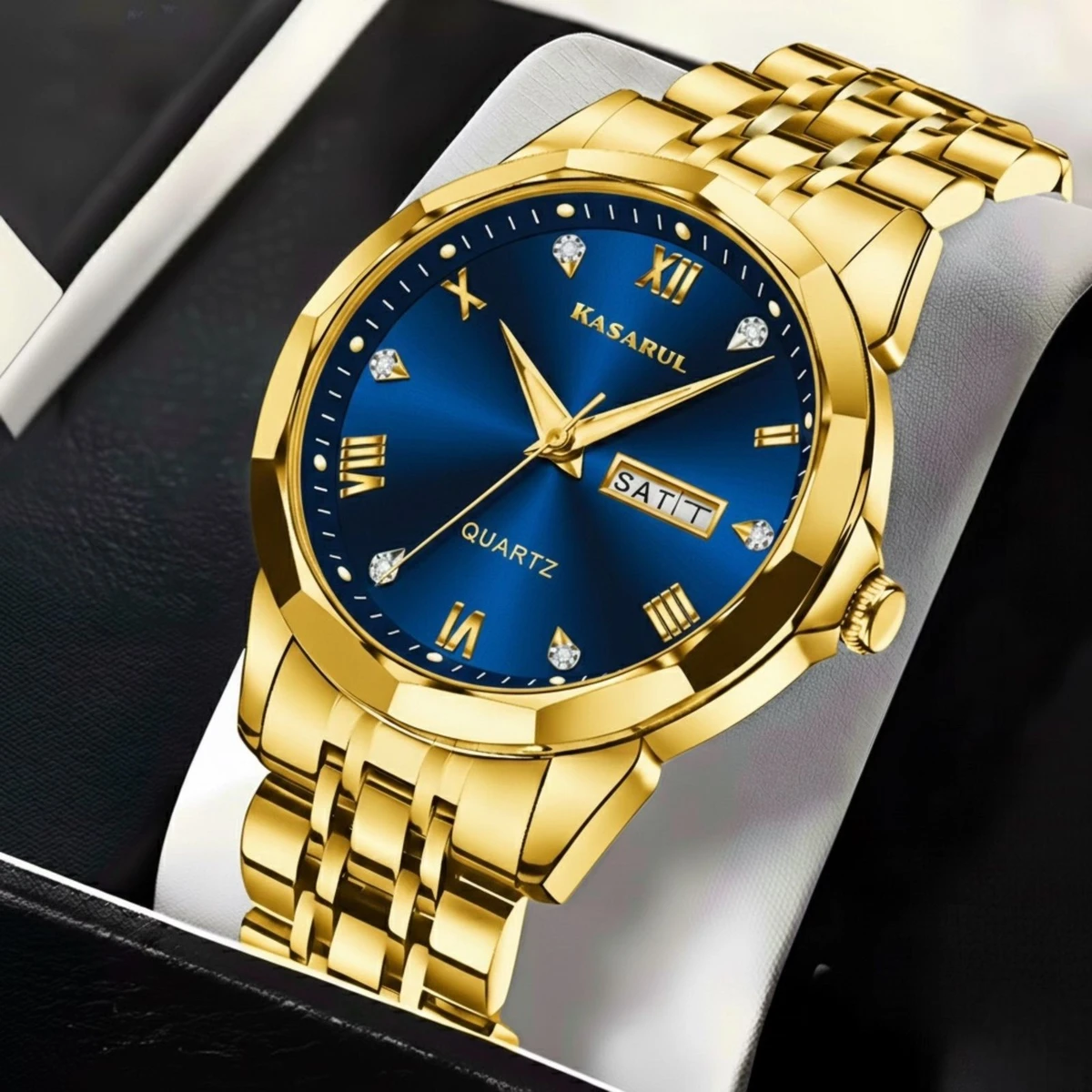 KASARULSZ KAZ নতুন ডিজাইনের পুরুষদের জন্য ঘড়ি GOLDEN BLUE