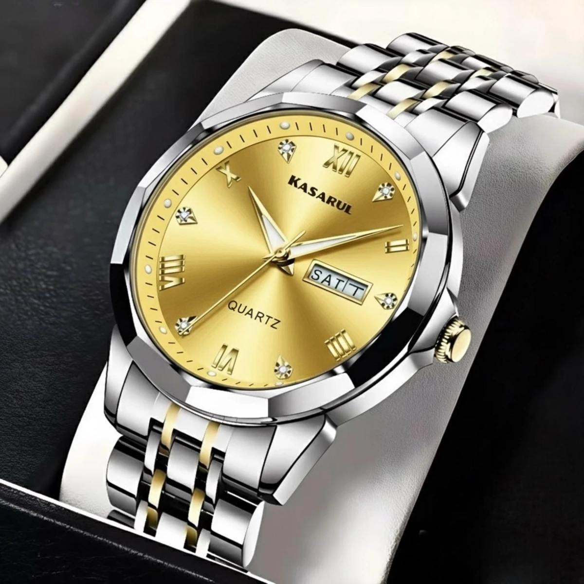 KASARULSZ KAZ নতুন ডিজাইনের পুরুষদের জন্য ঘড়ি BSILVER GOLDEN GOLDEN