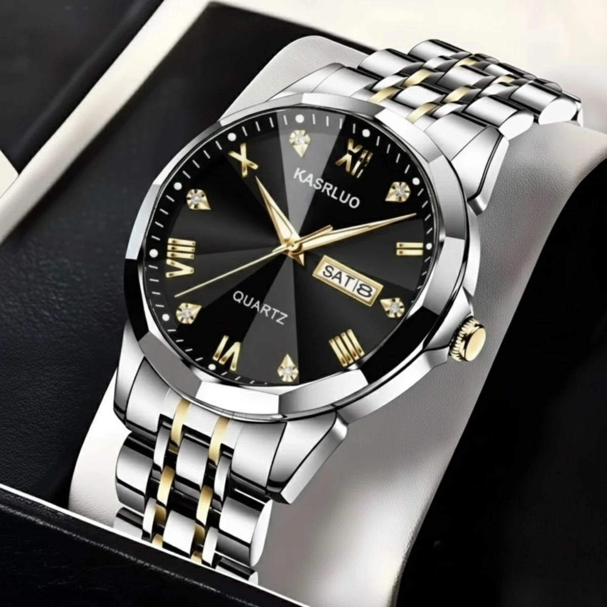 KASARULSZ KAZ নতুন ডিজাইনের পুরুষদের জন্য ঘড়ি BSILVER GOLDEN BLACK