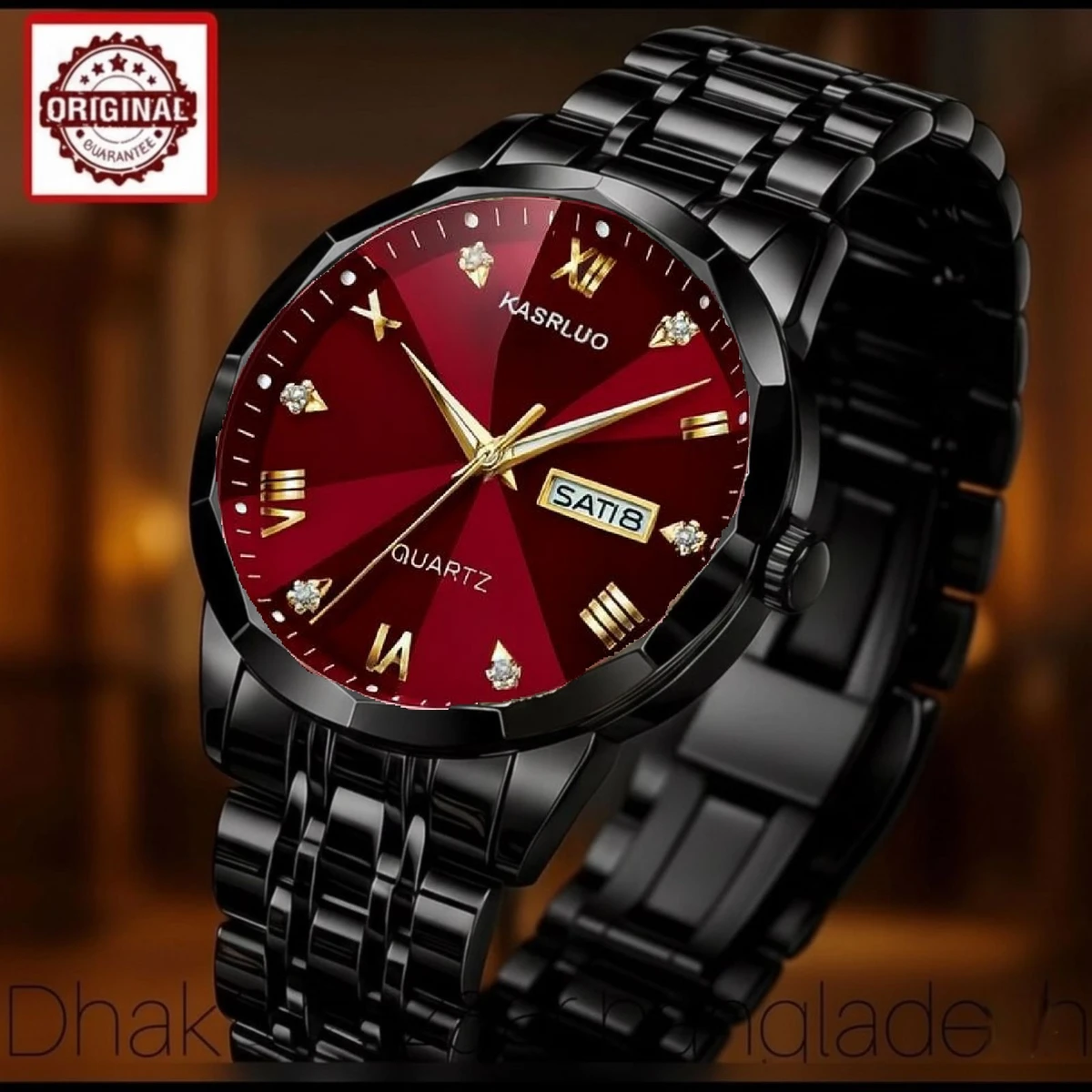 KAS MAN নতুন ডিজাইনের পুরুষদের জন্য ঘড়ি BLACK RED