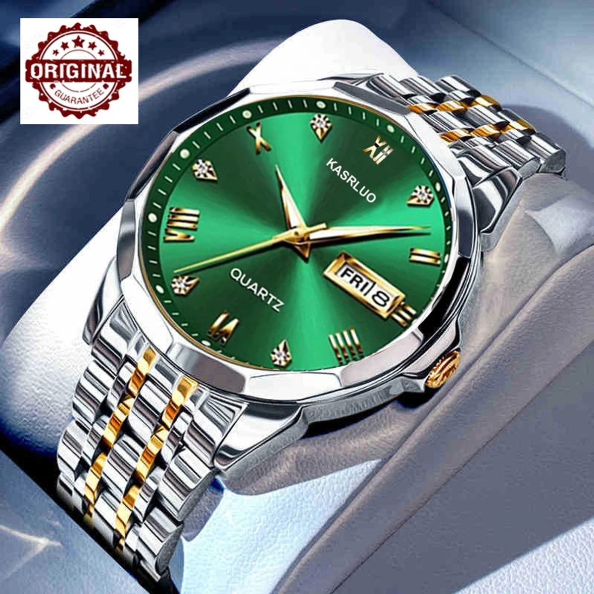 KAS MAN নতুন ডিজাইনের পুরুষদের জন্য ঘড়ি SILVER GOLDEN GREEN