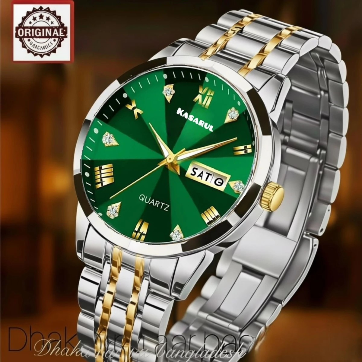 KAS MAN নতুন ডিজাইনের পুরুষদের জন্য ঘড়ি SILVER GOLDEN GREEN