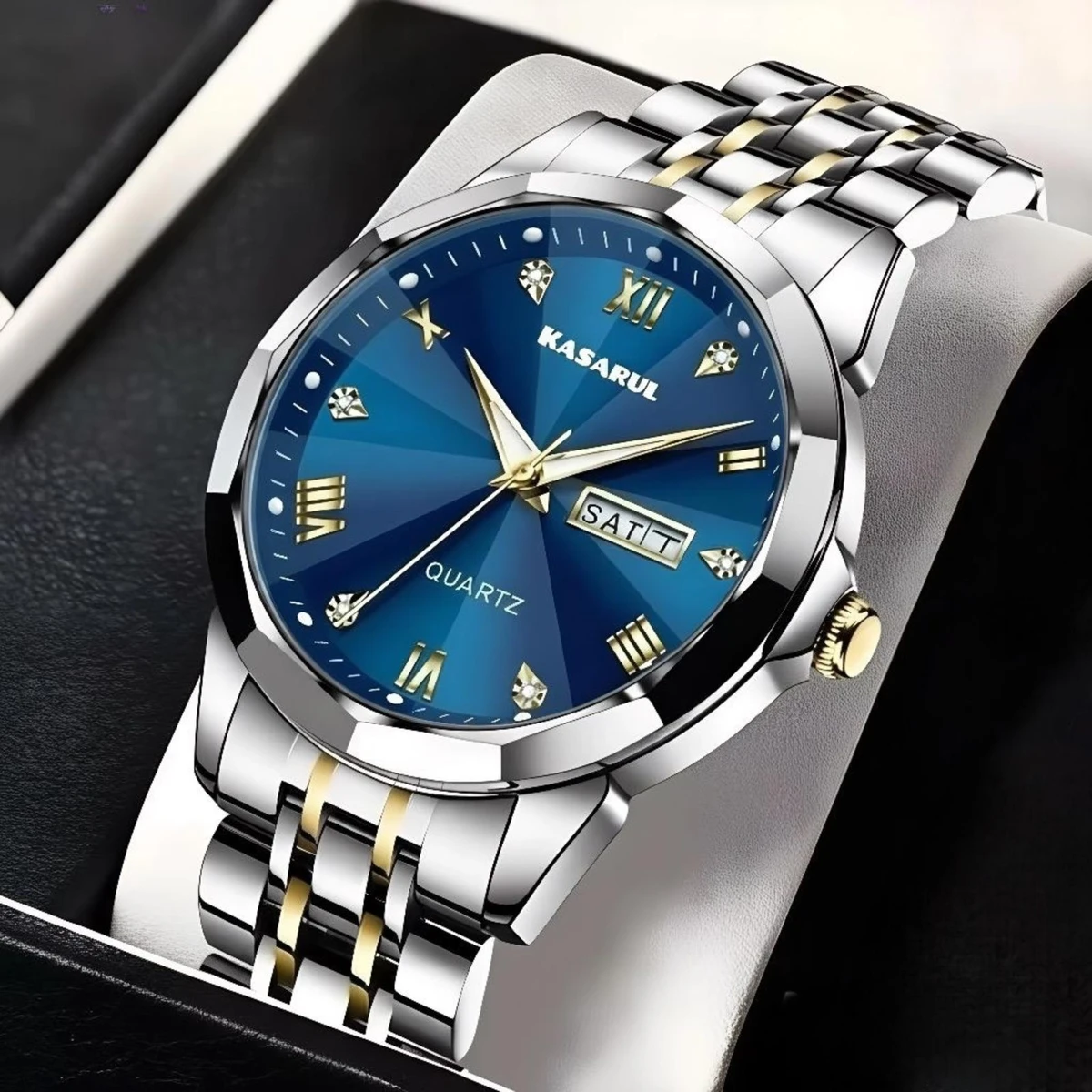 KASARULSZ KAZ নতুন ডিজাইনের পুরুষদের জন্য ঘড়ি BSILVER GOLDEN BLUE