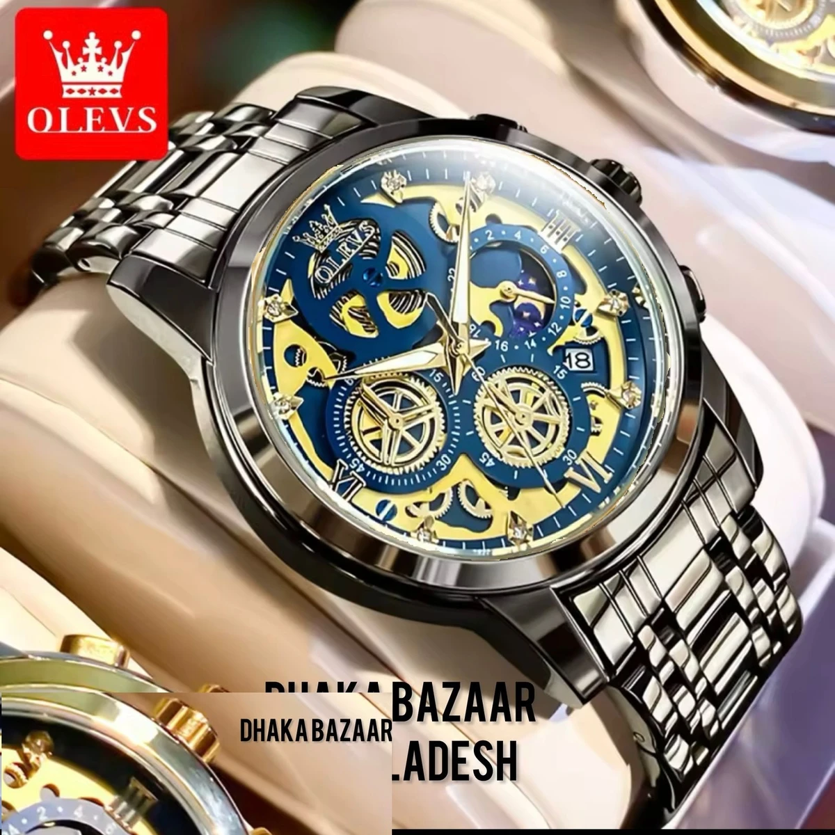 3352 OliveZ নতুন ডিজাইনের পুরুষদের জন্য ঘড়ি BLACK BLUE