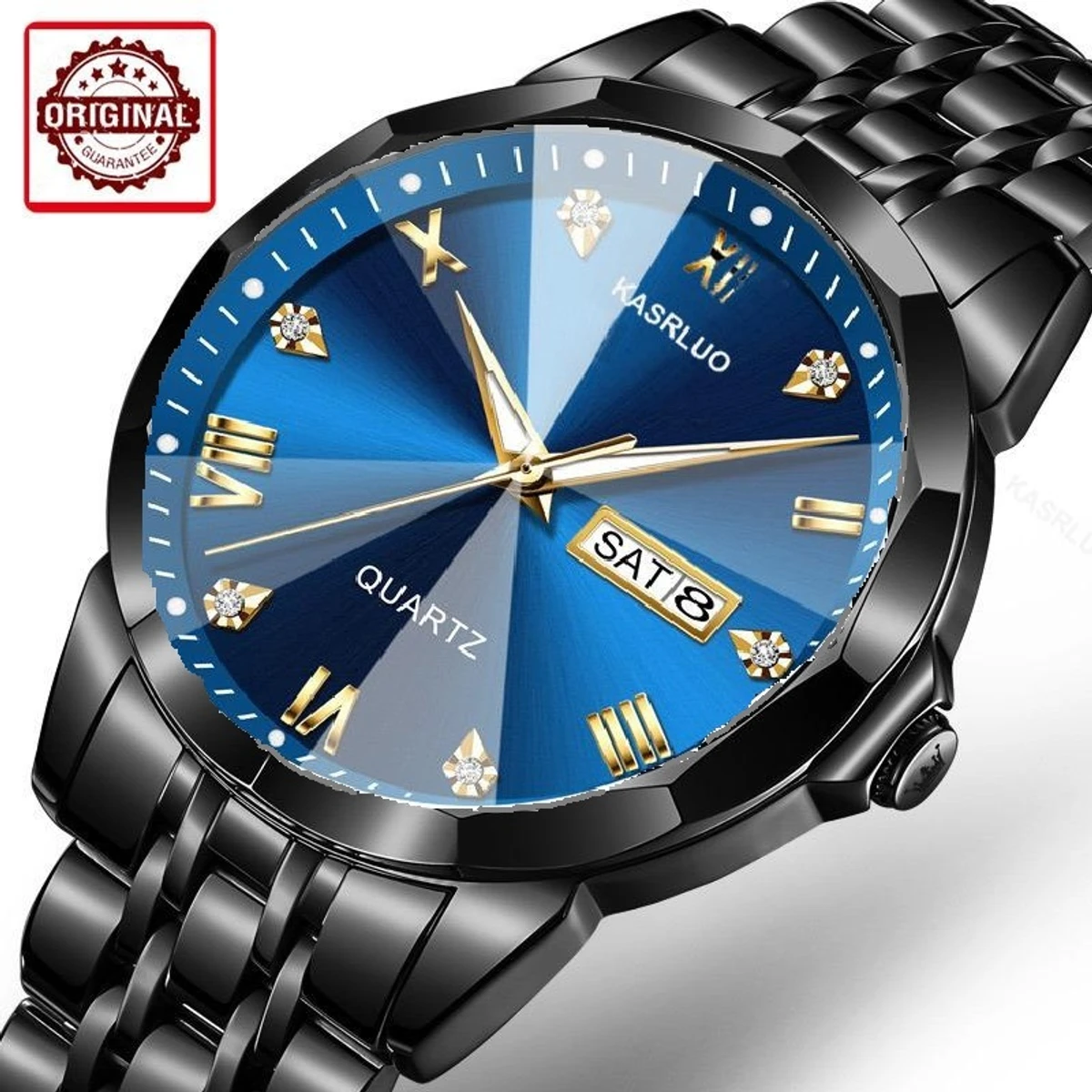 KAS MAN নতুন ডিজাইনের পুরুষদের জন্য ঘড়ি BLACK BLUE