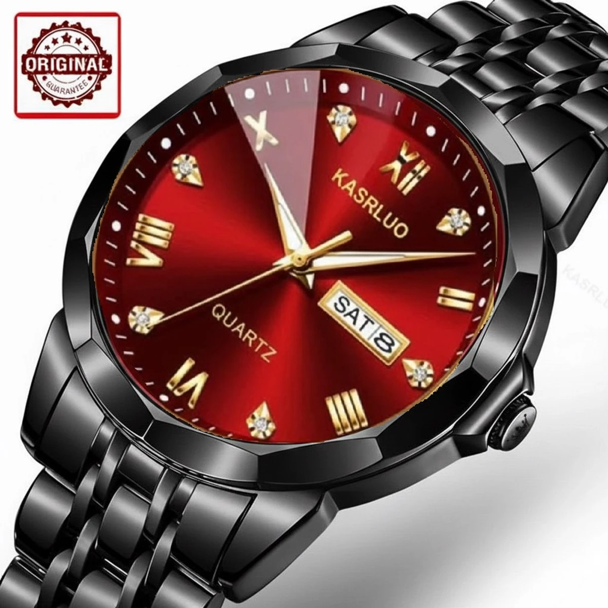 KAS MAN নতুন ডিজাইনের পুরুষদের জন্য ঘড়ি BLACK RED