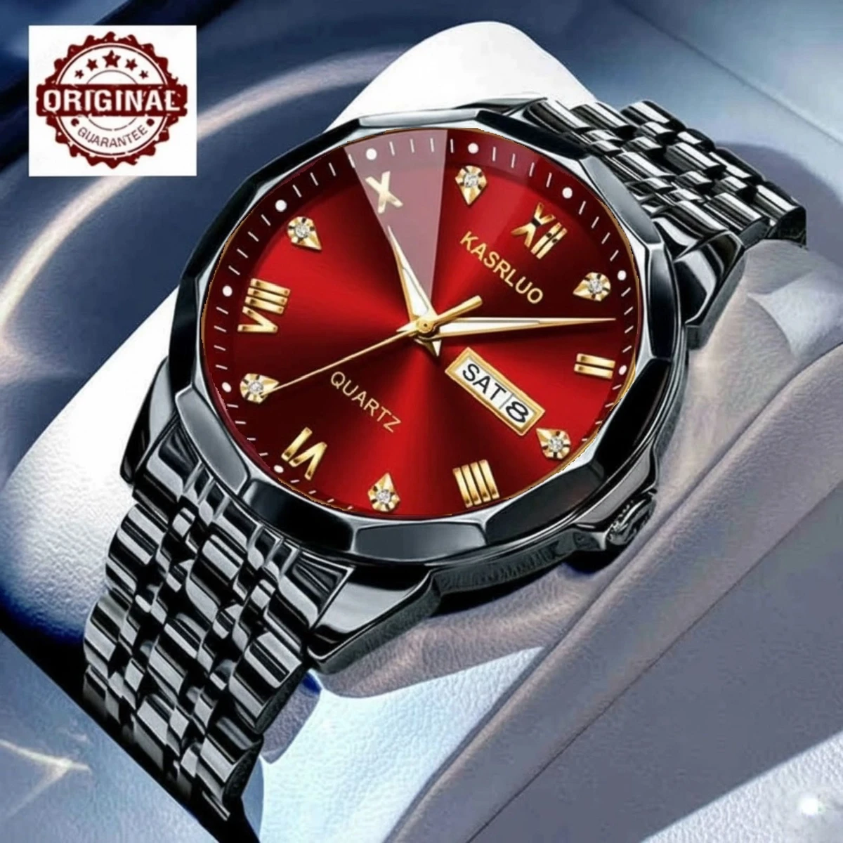 KAS MAN নতুন ডিজাইনের পুরুষদের জন্য ঘড়ি BLACK RED