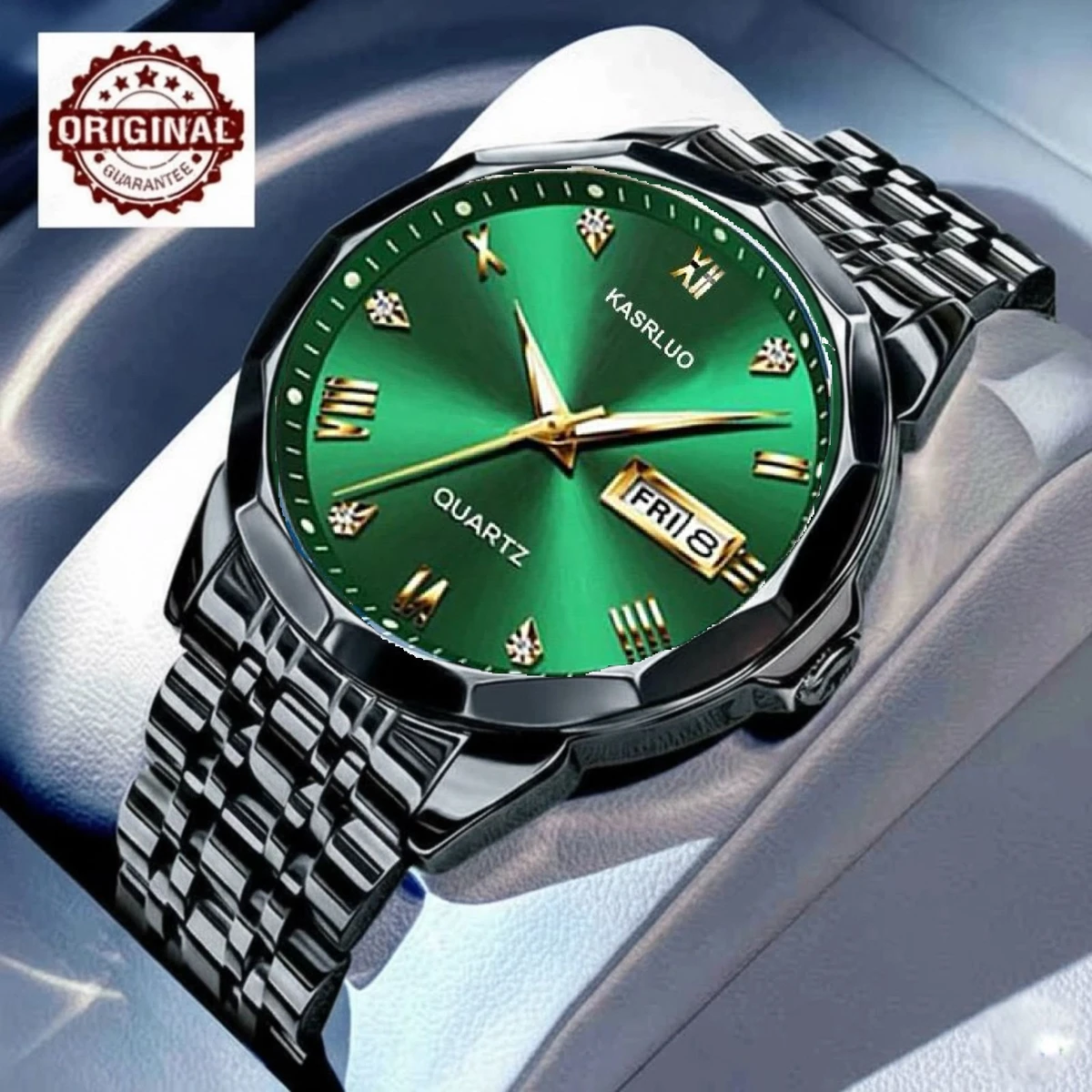 KAS MAN নতুন ডিজাইনের পুরুষদের জন্য ঘড়ি BLACK GREEN