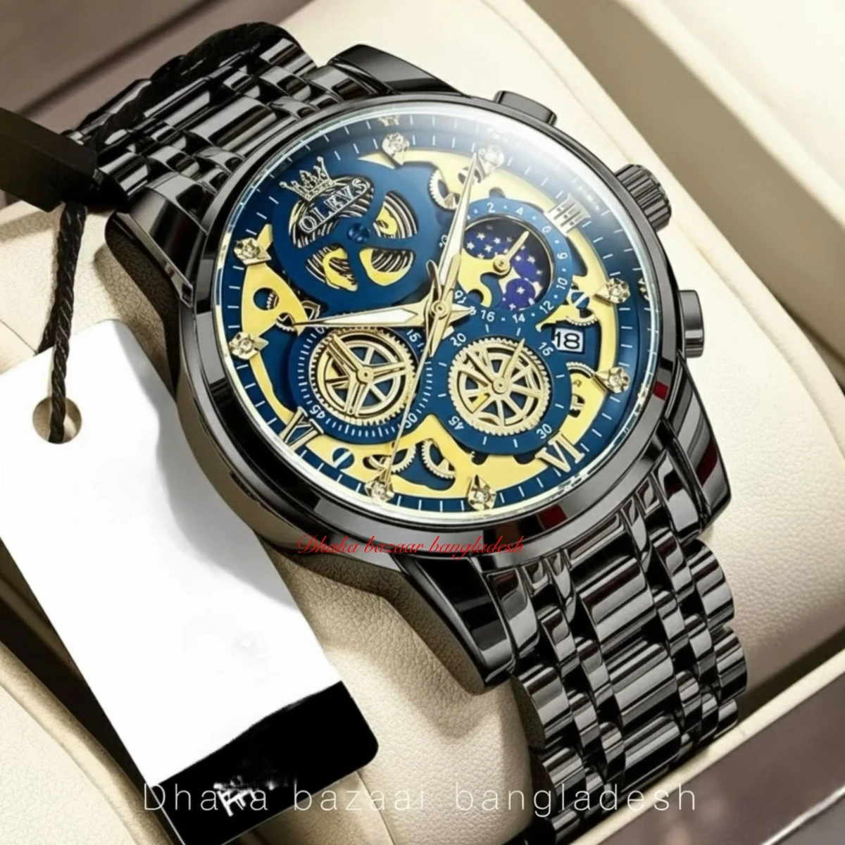 3352 OliveZ নতুন ডিজাইনের পুরুষদের জন্য ঘড়ি BLACK BLUE