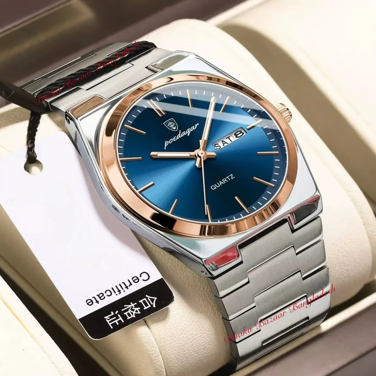 PEODAGOR 9030 নতুন ডিজাইনের পুরুষদের জন্য ঘড়ি SILVER GOLDEN BLUE