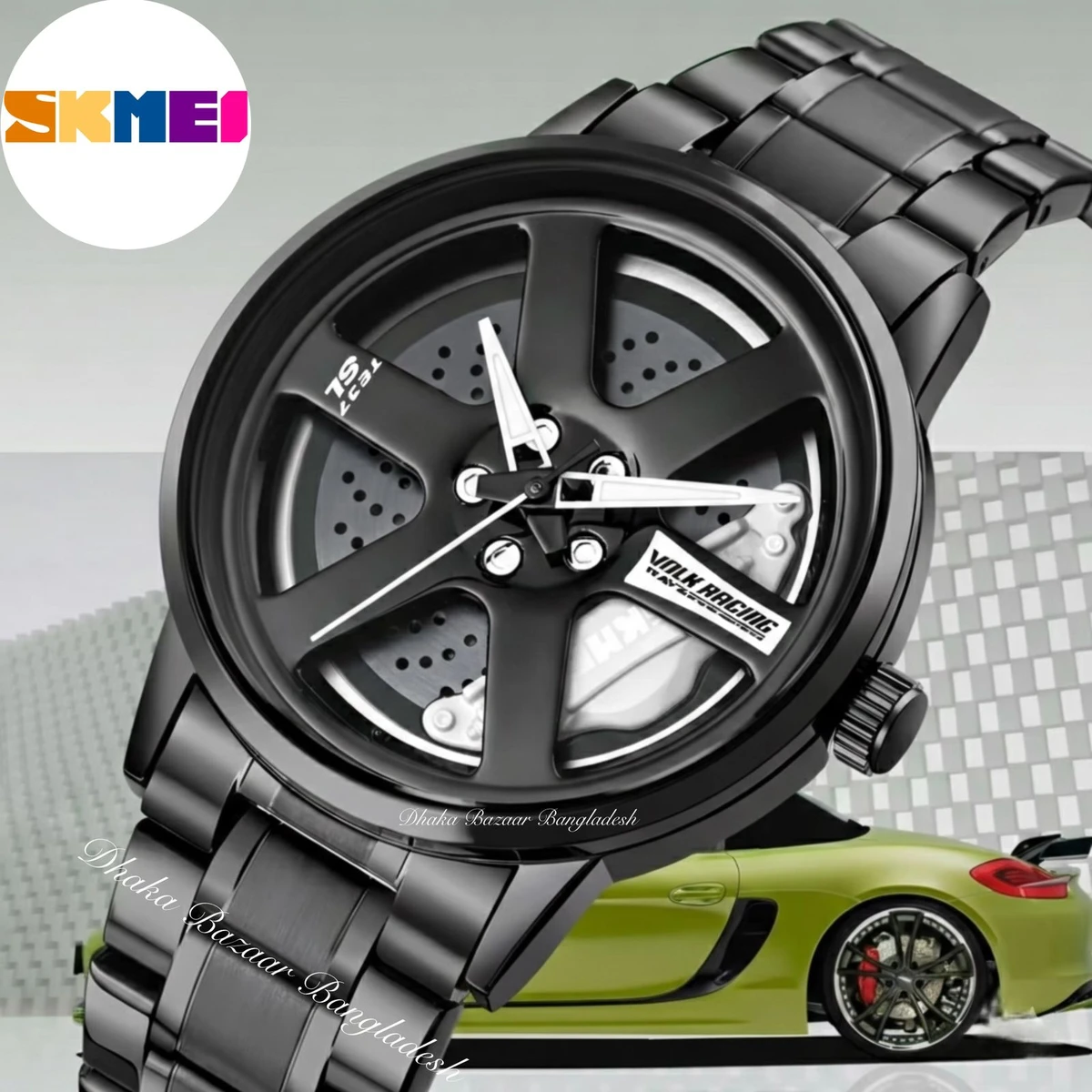 CHORKI 1010 নতুন ডিজাইনের পুরুষদের জন্য ঘড়ি BLACK WHITE