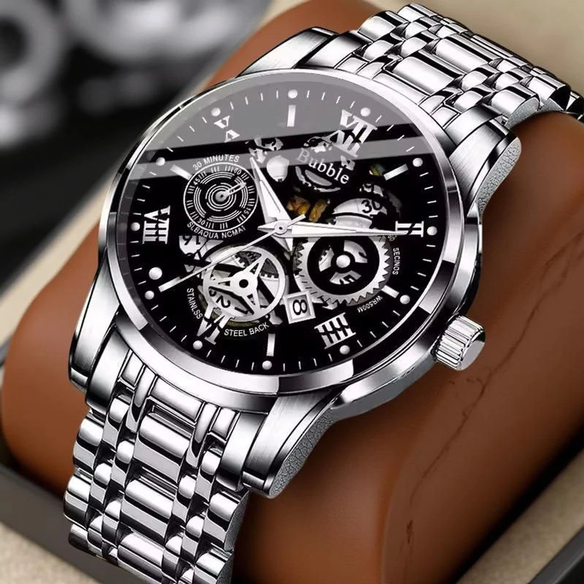 পুরুষের জন্য  2200A BACK নন মেকানিক্যাল ওয়াটার প্রুফ ঘড়ি NEW SILVER BLACK NEW