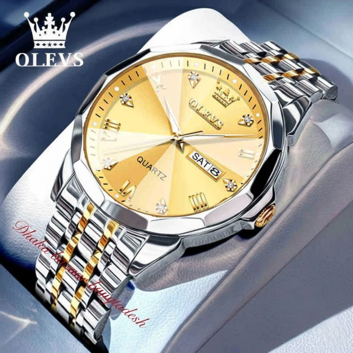 OliveZ 221 নতুন ডিজাইনের পুরুষদের জন্য ঘড়ি BSILVER GOLDEN GOLDEN