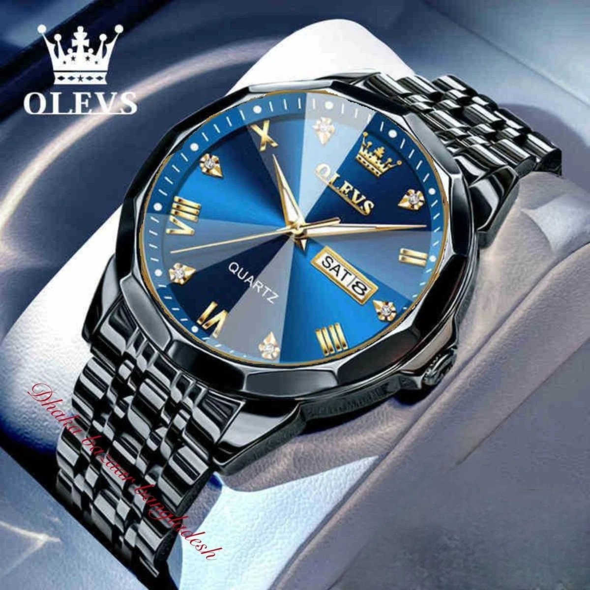 OliveZ 221 নতুন ডিজাইনের পুরুষদের জন্য ঘড়ি BLACK BLUE