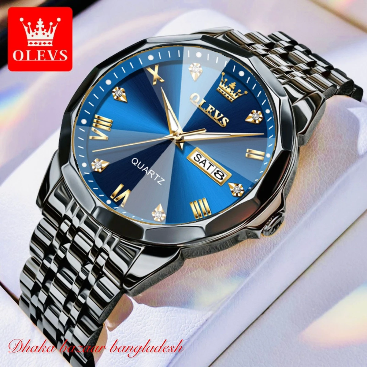 OliveZ 221 নতুন ডিজাইনের পুরুষদের জন্য ঘড়ি BLACK BLUE