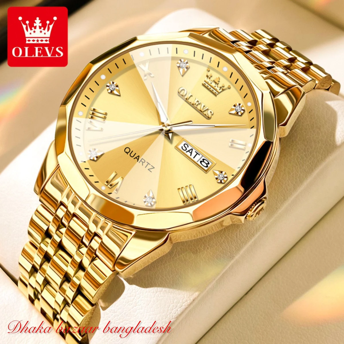 OliveZ 221 নতুন ডিজাইনের পুরুষদের জন্য ঘড়ি GOLDEN