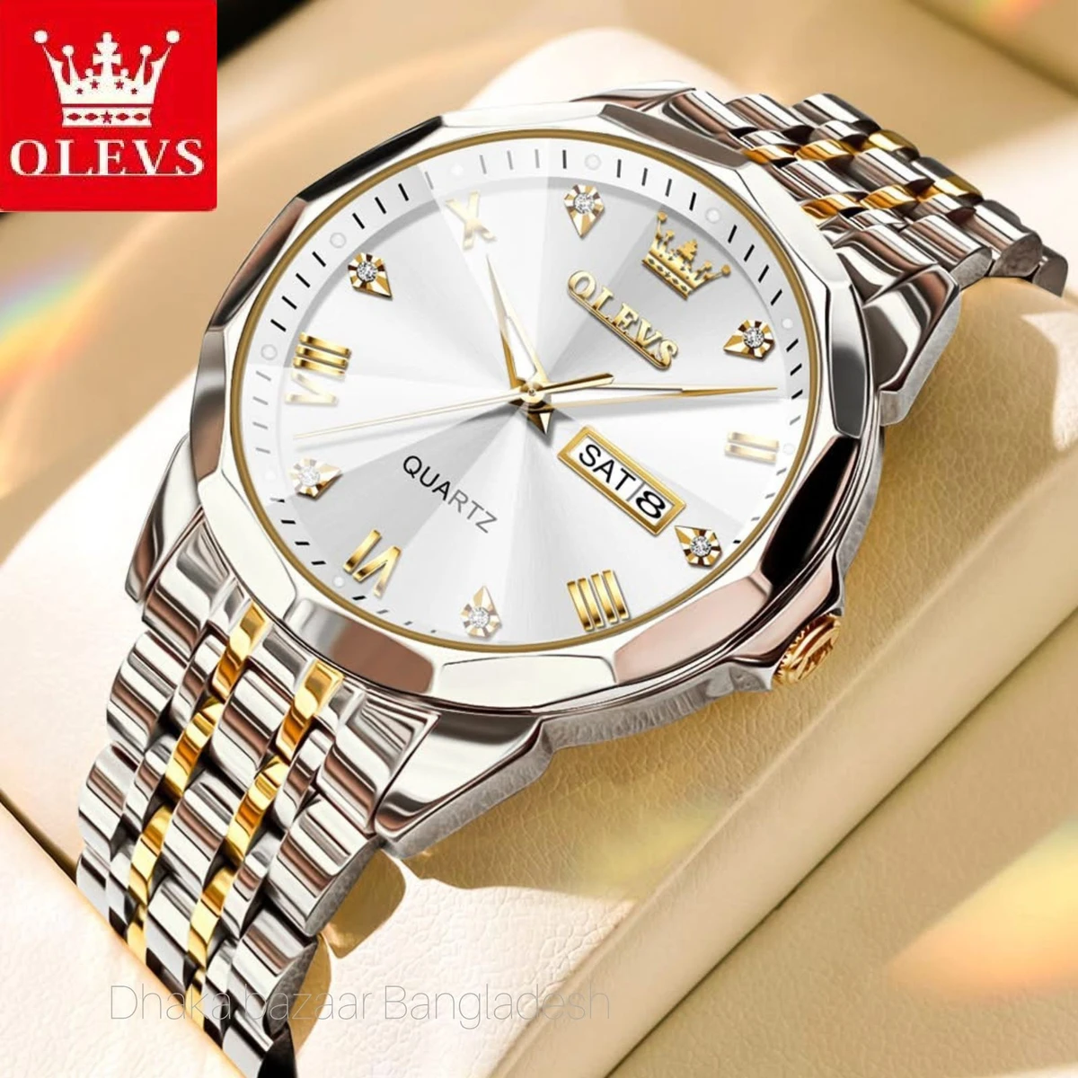 OliveZ নতুন ডিজাইনের পুরুষদের জন্য ঘড়ি BSILVER GOLDEN BLACK