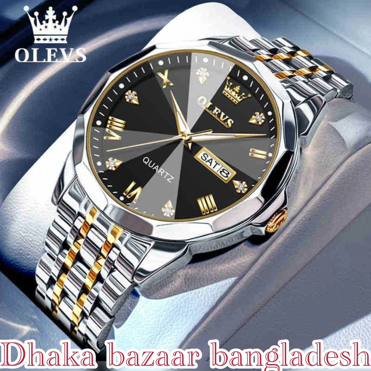 OliveZ নতুন ডিজাইনের পুরুষদের জন্য ঘড়ি BSILVER GOLDEN BLACK