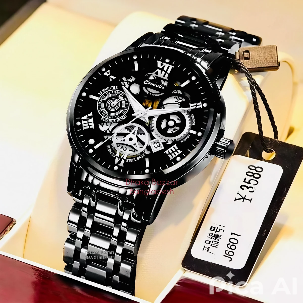 পুরুষের জন্য 022 নন মেকানিক্যাল ওয়াটার প্রুফ ঘড়ি BLACK
