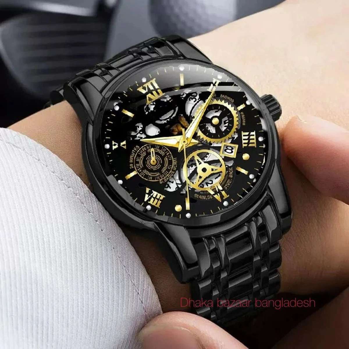 পুরুষের জন্য 022 নন মেকানিক্যাল ওয়াটার প্রুফ ঘড়ি NEW BLACK NEW