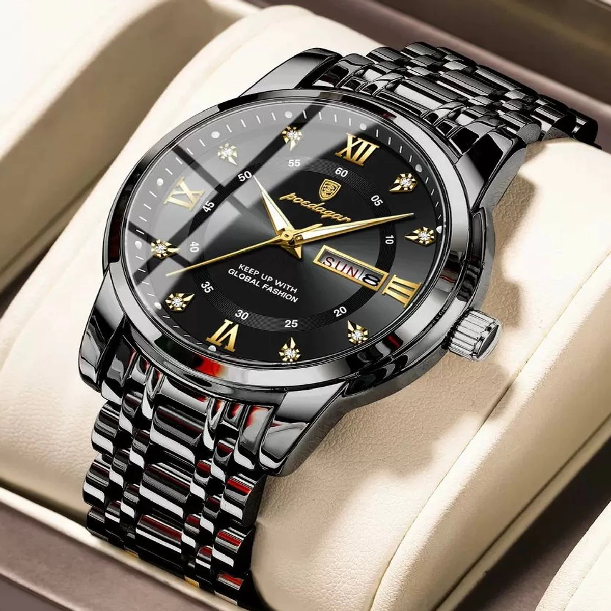 PEODAGOR 657 নতুন ডিজাইনের পুরুষদের জন্য ঘড়ি BLACK