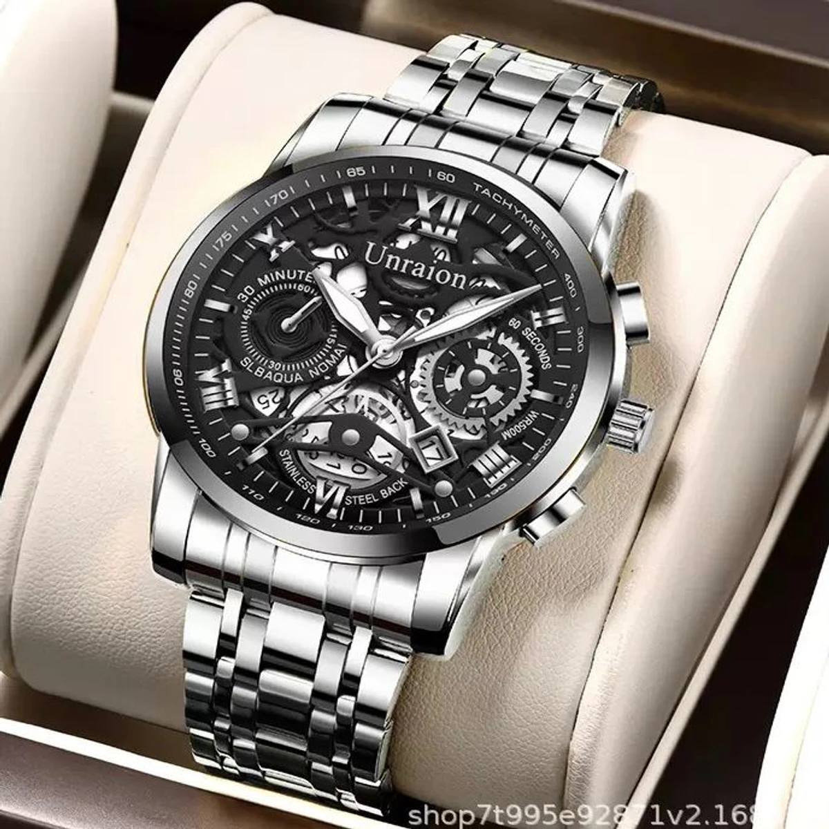 UNI44 পুরুষের জন্য নন মেকানিক্যাল ওয়াটার প্রুফ ঘড়ি SILVER BLACK NEW