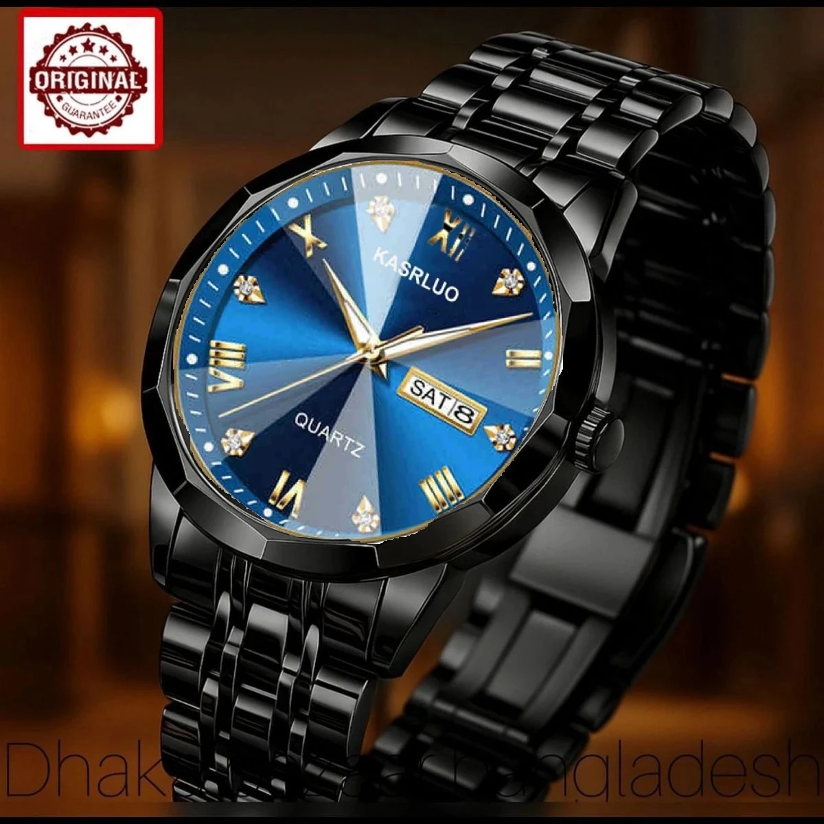 KAS MAN নতুন ডিজাইনের পুরুষদের জন্য ঘড়ি BLACK BLUE