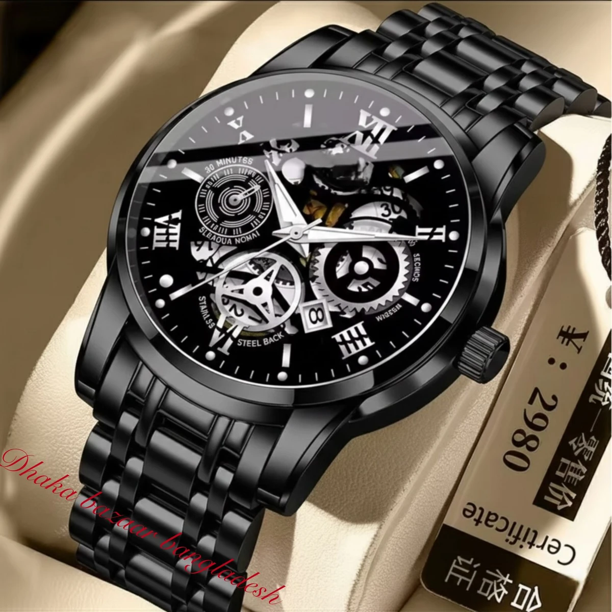 পুরুষের জন্য CM220 নন মেকানিক্যাল ওয়াটার প্রুফ ঘড়ি BLACK