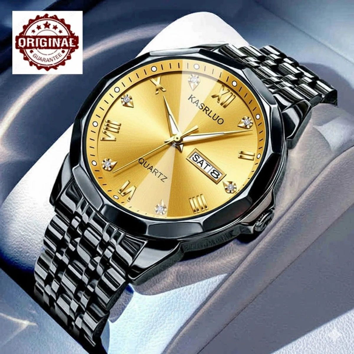 KAS MAN নতুন ডিজাইনের পুরুষদের জন্য ঘড়ি BLACK GOLDEN