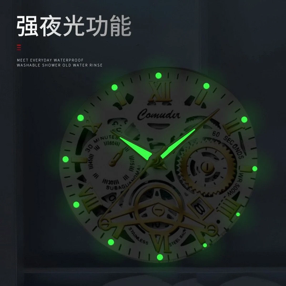 UNI44 পুরুষের জন্য নন মেকানিক্যাল ওয়াটার প্রুফ ঘড়ি NEW BLACK NEW