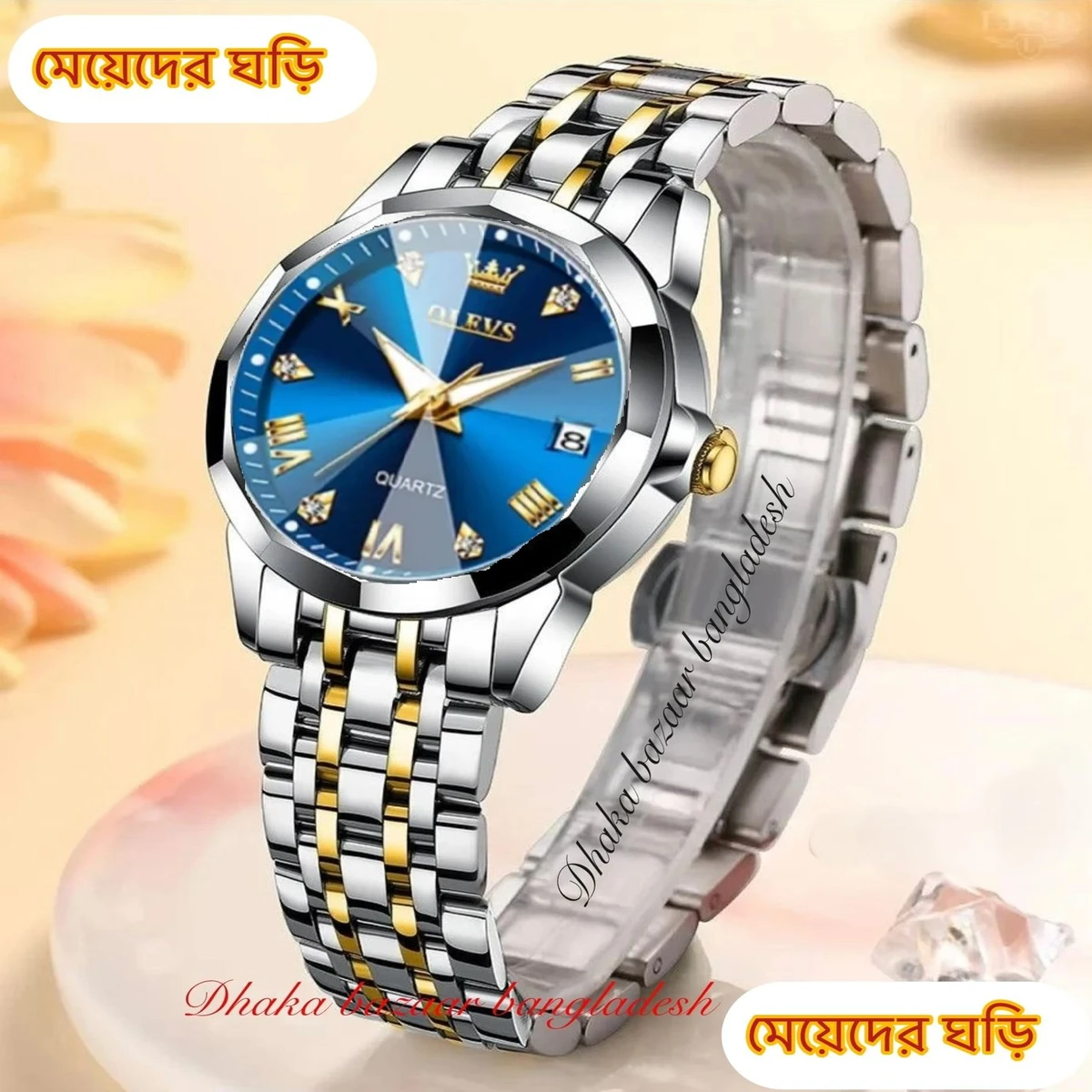 WOMAN OLIVES 81999 নতুন ডিজাইনের মেয়েদের জন্য ঘড়ি SILVER GOLDEN BLUE