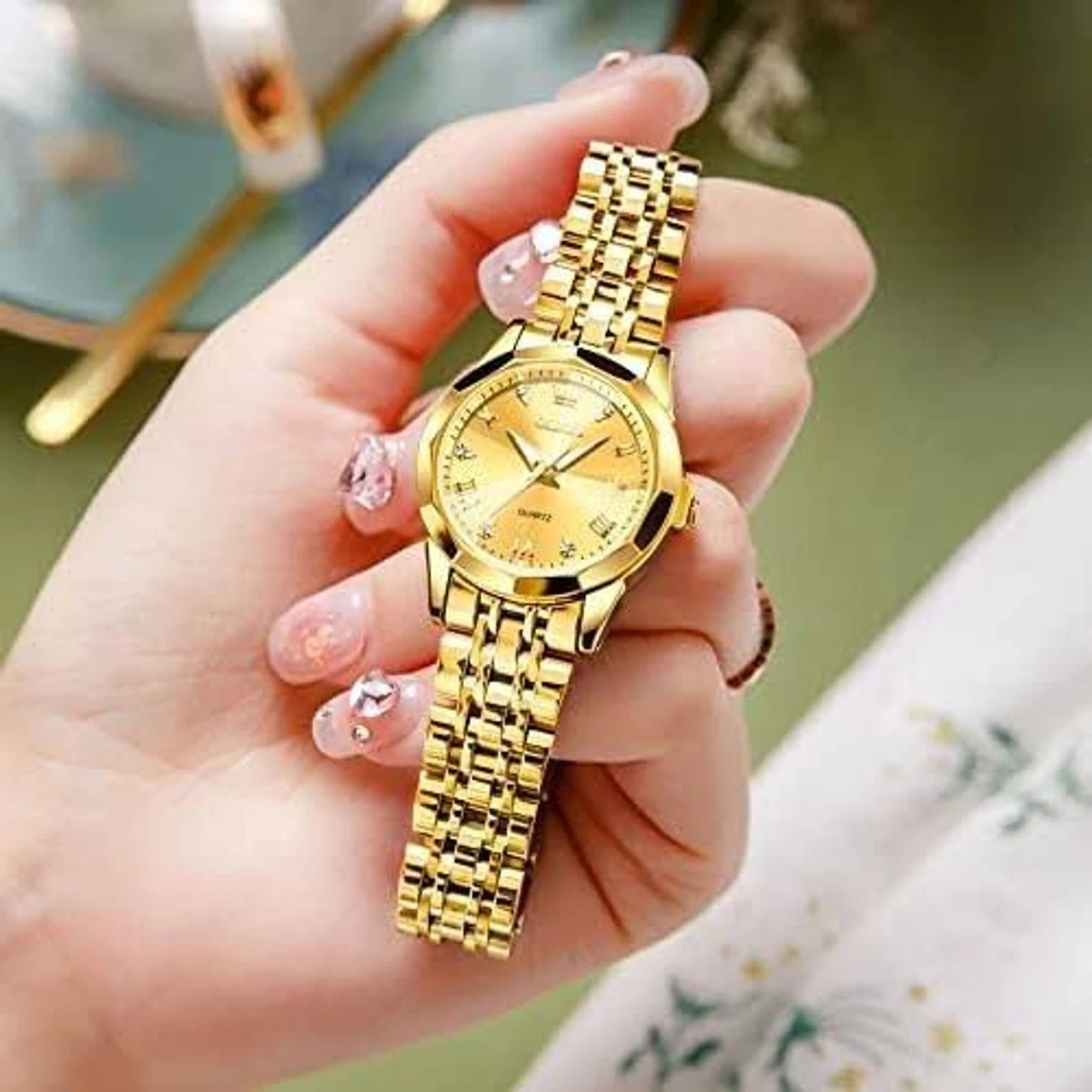 WOMAN OLIVES 81999 নতুন ডিজাইনের মেয়েদের জন্য ঘড়ি GOLDEN
