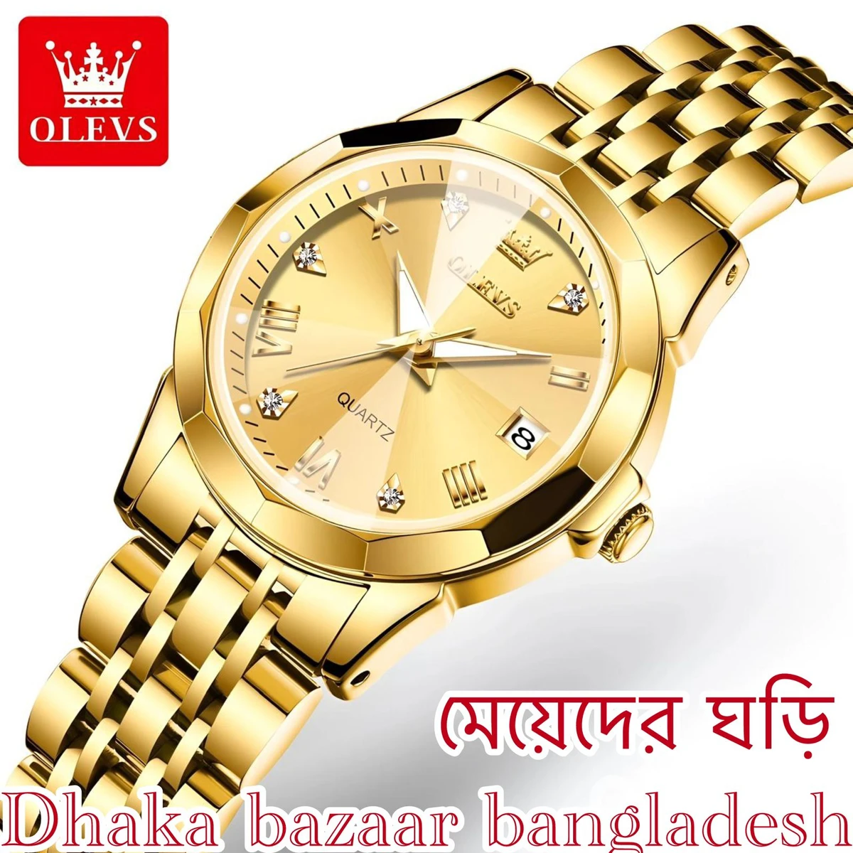 WOMAN OLIVES 81999 নতুন ডিজাইনের মেয়েদের জন্য ঘড়ি GOLDEN