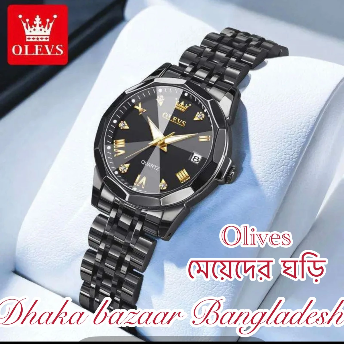 WOMAN OLIVES 81999 নতুন ডিজাইনের মেয়েদের জন্য ঘড়ি  BLACK