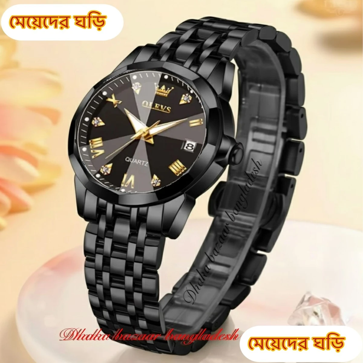 WOMAN OLIVES 81999 নতুন ডিজাইনের মেয়েদের জন্য ঘড়ি  BLACK