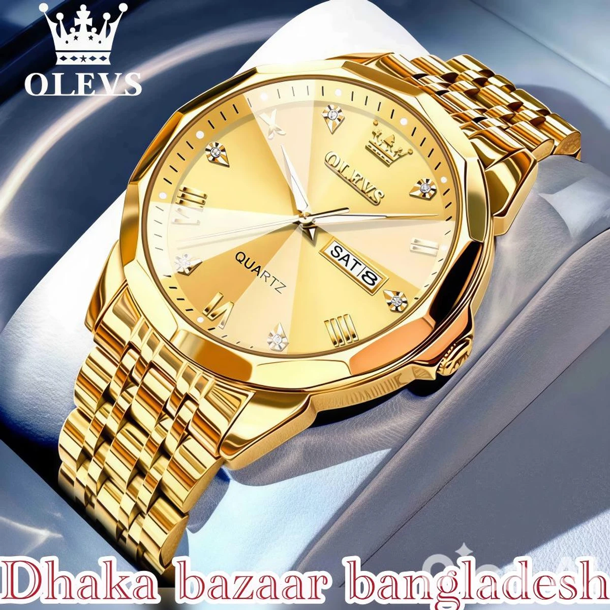 Couple OliveZ নতুন ডিজাইনের পুরুষদের জন্য ঘড়ি Golden