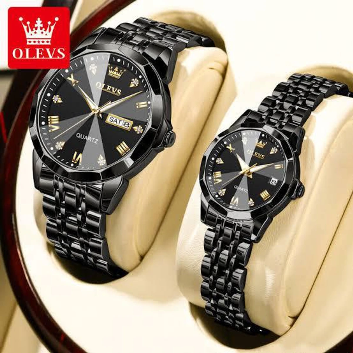 Couple OliveZ নতুন ডিজাইনের পুরুষদের জন্য ঘড়ি  BLACK