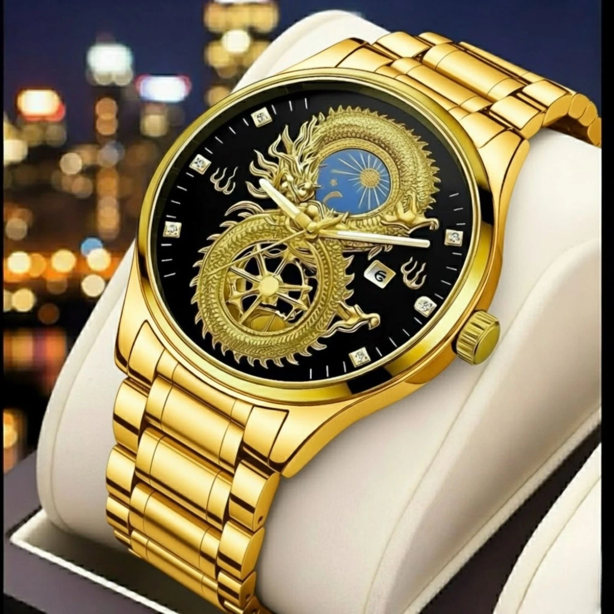 BIN S999 নন কর্ণগ্রাফ নতুন ডিজাইনের পুরুষদের জন্য ঘড়ি GOLDEN BLACK
