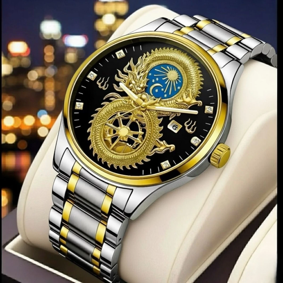 BIN S999 নন কর্ণগ্রাফ নতুন ডিজাইনের পুরুষদের জন্য ঘড়ি SILVER GOLDEN BLACK