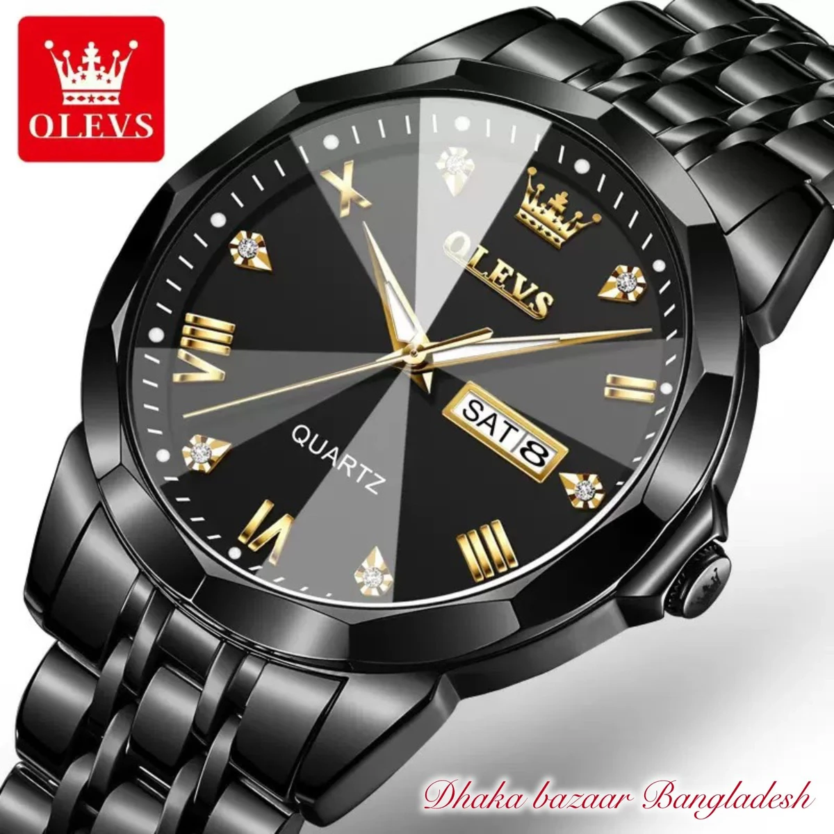 OliveZ নতুন ডিজাইনের পুরুষদের জন্য ঘড়ি BLACK