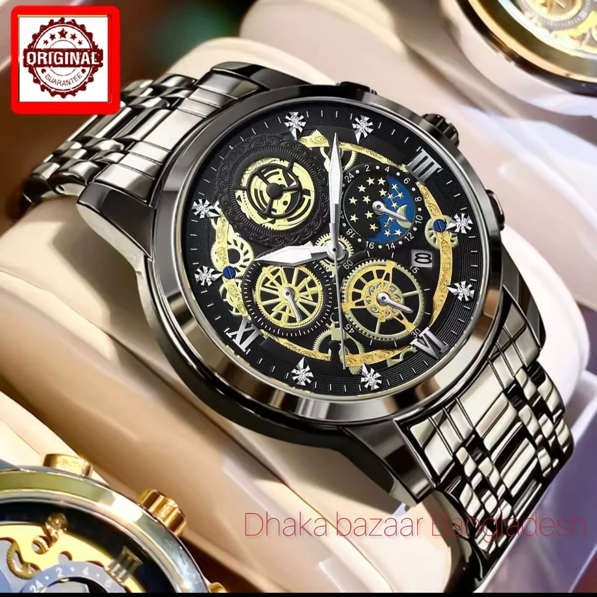 4010 BIN পুরুষের জন্য নন মেকানিক্যাল ওয়াটার প্রুফ ঘড়ি FULL BLACK