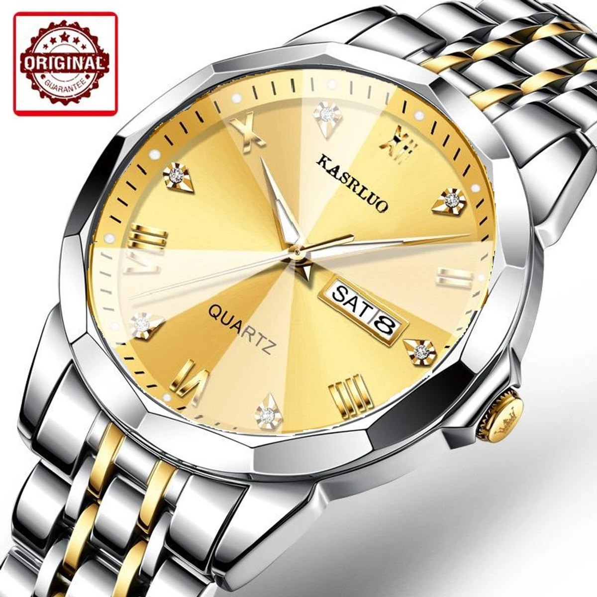 KAS MAN নতুন ডিজাইনের পুরুষদের জন্য ঘড়ি  SILVER GOLDEN GOLDEN