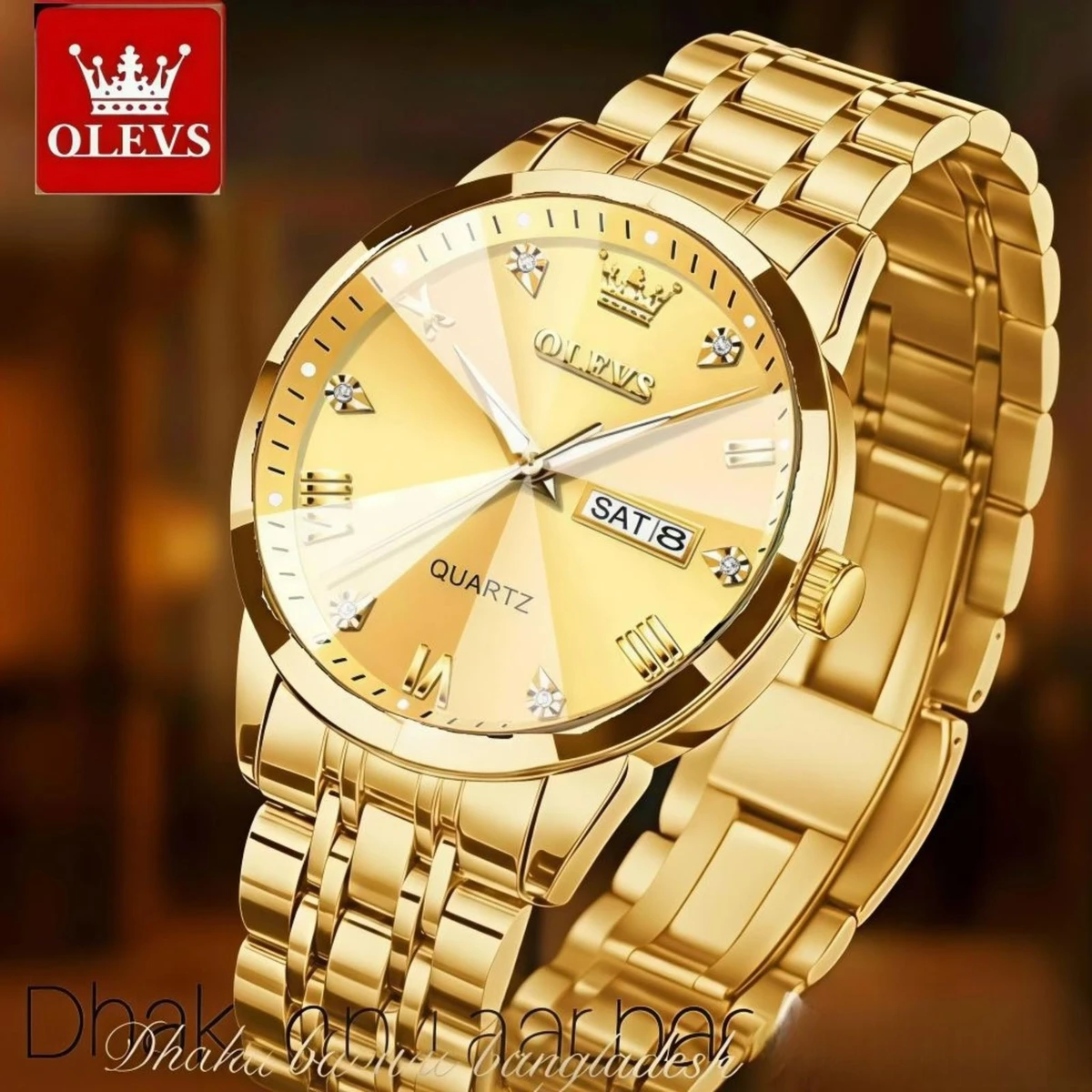 OliveZ নতুন ডিজাইনের পুরুষদের জন্য ঘড়ি  FULL GOLDEN