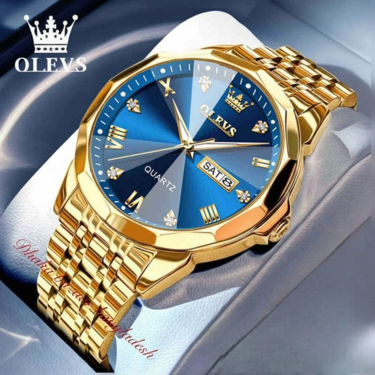 OLIVESZ নতুন ডিজাইনের পুরুষদের জন্য ঘড়ি GOLDEN BLUE