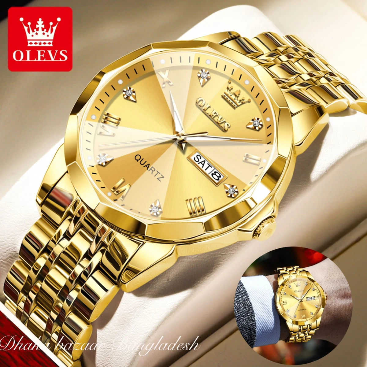 OLIVESZ নতুন ডিজাইনের পুরুষদের জন্য ঘড়ি GOLDEN