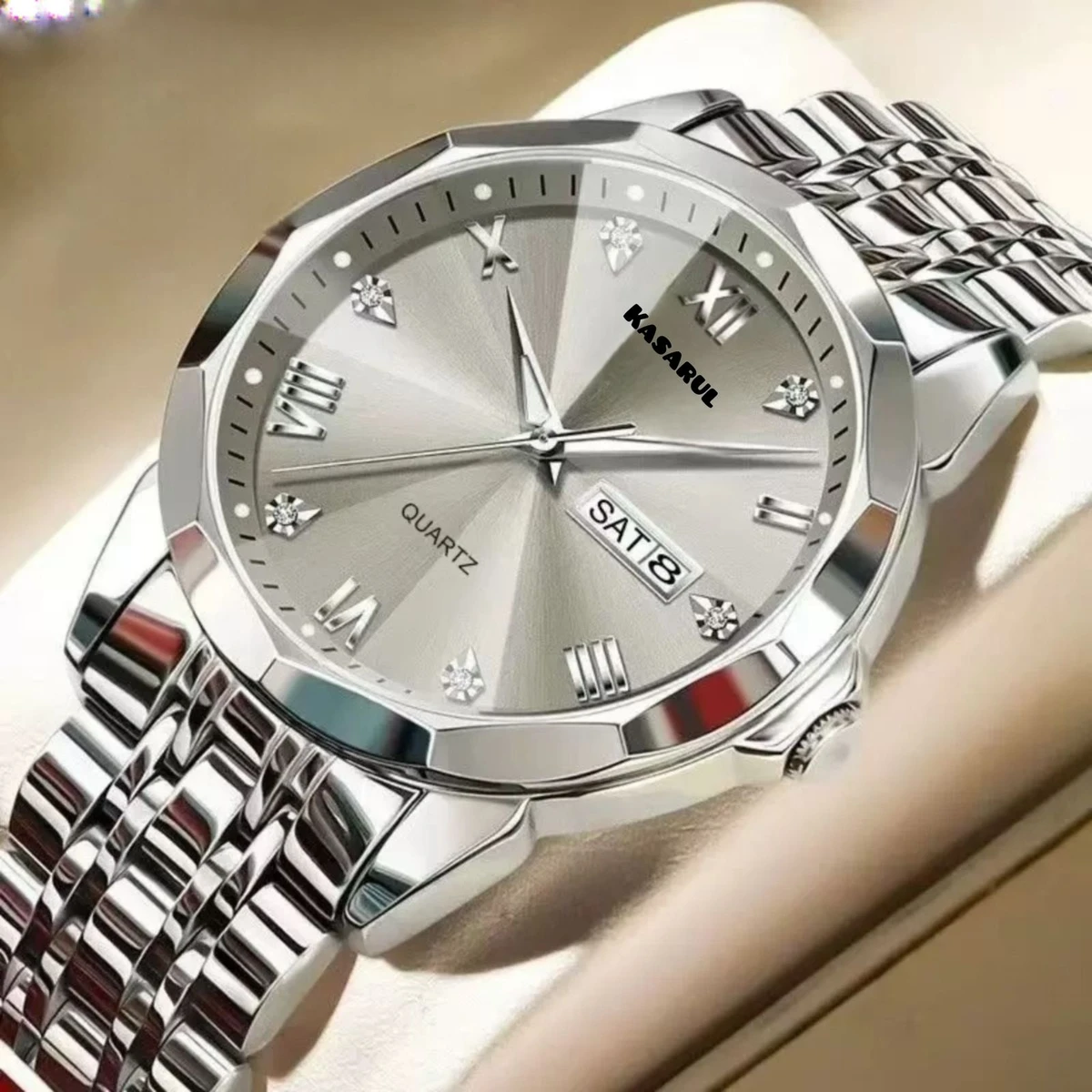 KAS MAN নতুন ডিজাইনের পুরুষদের জন্য ঘড়ি WHITE