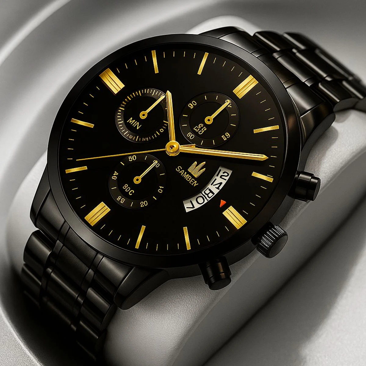 GENEVA 707 নতুন ডিজাইনের পুরুষদের জন্য ঘড়ি BLACK